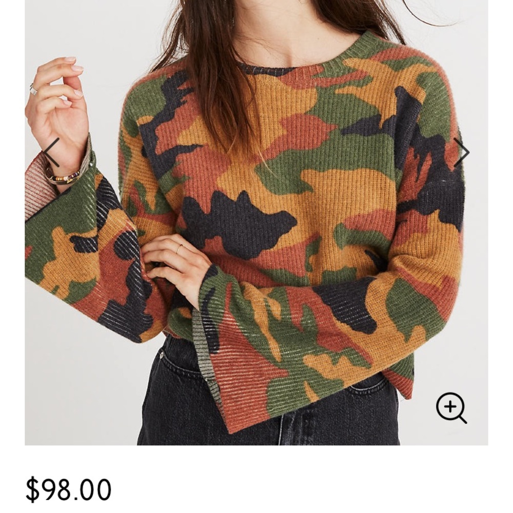 Madewell camo sweater- size M